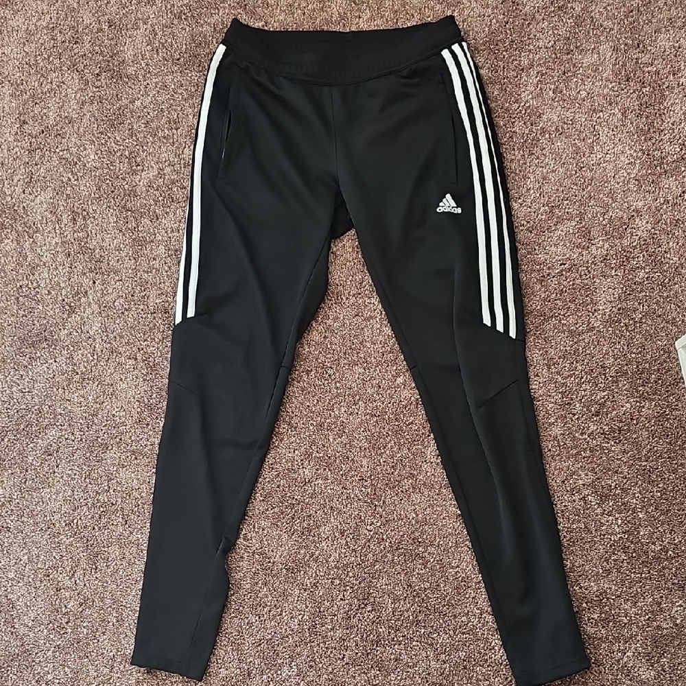 Adidas Climacool Joggers, Black With Whitebstrips And Logo, Size Small